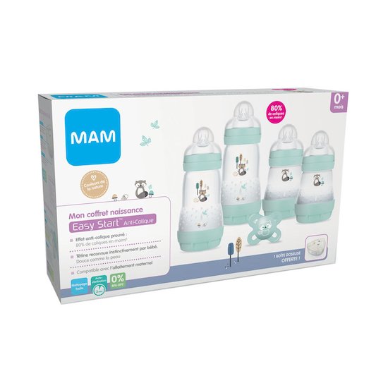 Coffret naissance Nature Aqua de Mam, Biberons PP (polypropylène