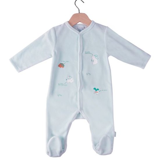 Bleu Jardinet Pyjama Rabbit  de P'tit bisou
