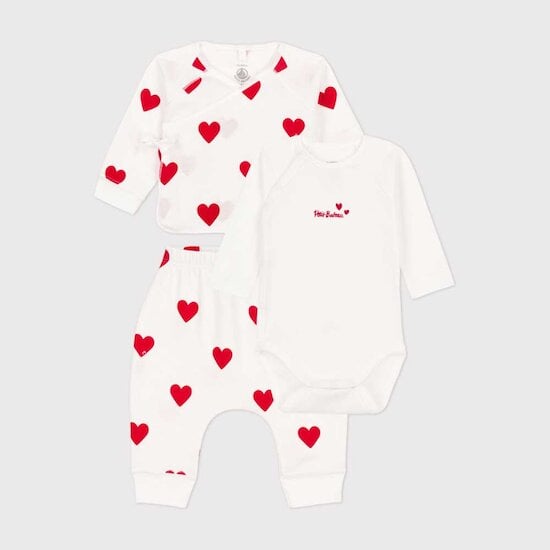 Ensemble 3 pièces en coton Marshmallow  de Petit Bateau