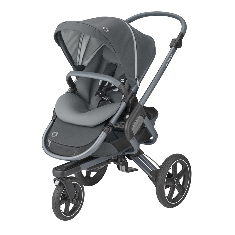 Poussettes Maxi-Cosi poussette combinée 3 en 1 zelia s isize 4 roues avec  cosi cabriofix isize et accessoires dark grey