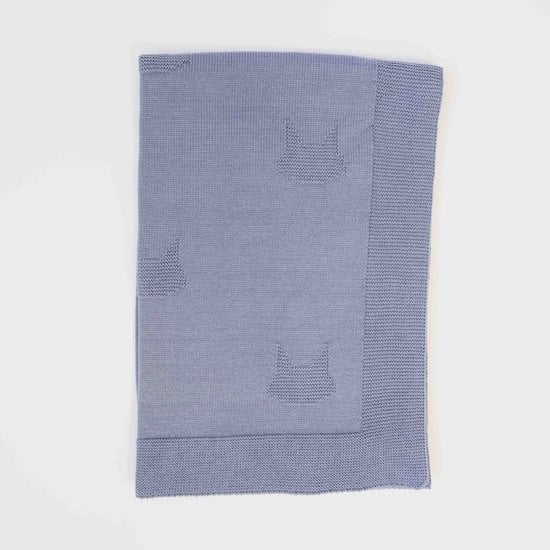 Petits chats Couverture en tricot Bleu Orage  de La Manufacture de Layette