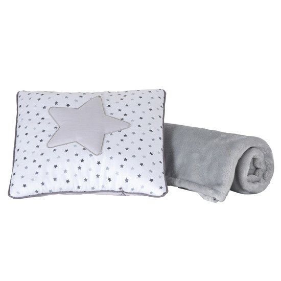 My Little Star housse coussin + plaid Gris  de Youpipop