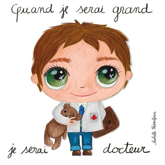 Tableau Docteur garçon 15 x 15 cm de Label Tour