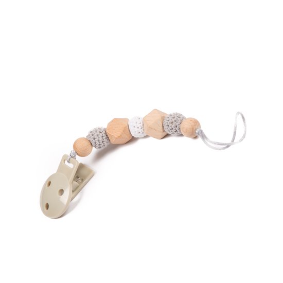 Bo Jungle - B-Attache-sucette en Bois Gris de Bo Jungle, Attaches sucettes : Aubert