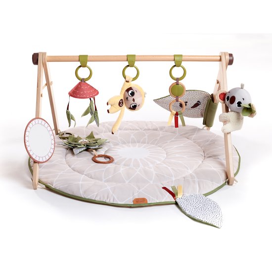 Portique d'éveil en bois - rouge et bleu-Jouets pour bébé-Portiques et  tapis d´