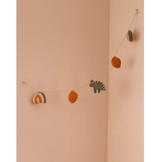 Tiga, Stegi & Ops Guirlande en tricot de jacquard BIO Vert  de Noukies Tiga, Stegi & Ops Guirlande en tricot de jacquard BIO Vert  de Noukies