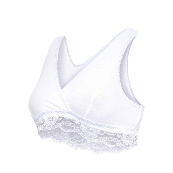 Brassière d'allaitement cache-cœur coton bio Blanc S de Carriwell