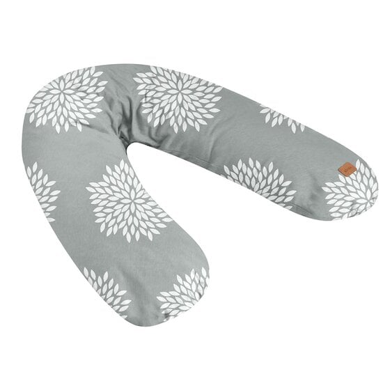 Coussin d'allaitement Big Flopsy™ jersey de coton Flower Gris  de Béaba