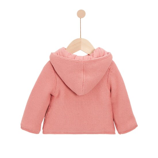 Poésie d'Automne Veste à capuche tricot Pink Raspberry  de Marèse Poésie d'Automne Veste à capuche tricot Pink Raspberry  de Marèse