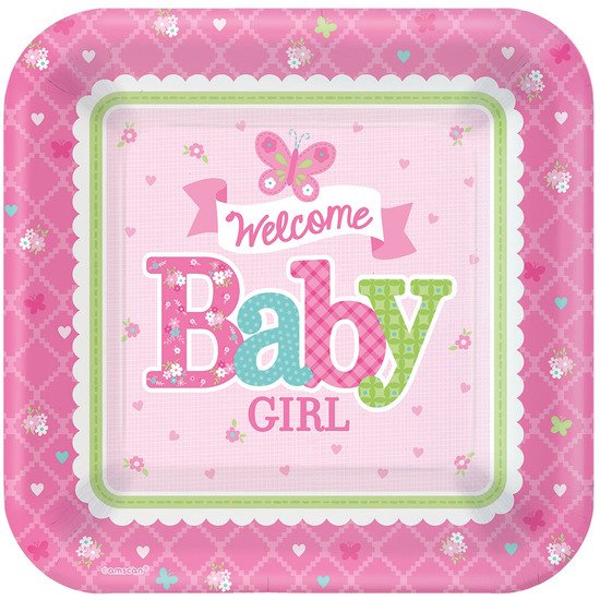 8 assiettes en carton welcome little one