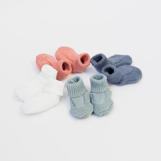 NOSBEBES® Chaussons bébé idée cadeau bébé maternité naissance (blanc-JP) 0-3  mois Etroit : : Mode