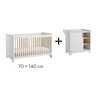 Chambre Leaf Trio : Lit évolutif 70 x 140 cm + Commode + Plan à langer