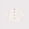 Cardigan tricot point mousse en coton