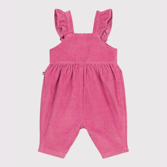 Salopette bébé en velours côtelé uni à volants et jambes longues Boudoir  de Petit Bateau