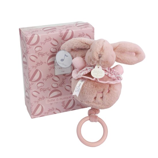 Peluche musicale Lapin Rose  de Doudou et Compagnie Peluche musicale Lapin Rose  de Doudou et Compagnie