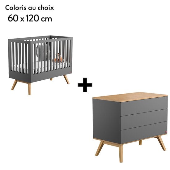 Chambre Nature : Lit 60x120 + commode   de Vox