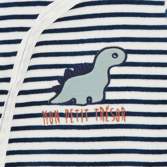  Dino d'Automne Pyjama Stripe Pheasant Écru/Bleu  de Marèse