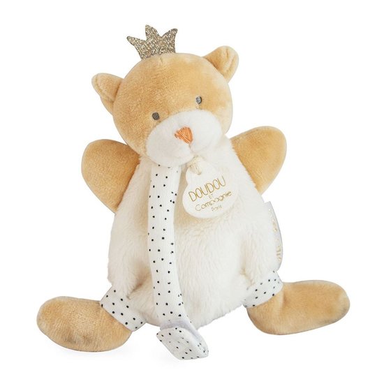 Perlidoudou ours petit roi doudou avec attache sucette   de Doudou et Compagnie