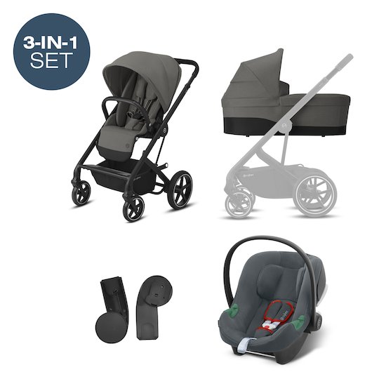 Poussette Trio Balios Grey Mid Grey