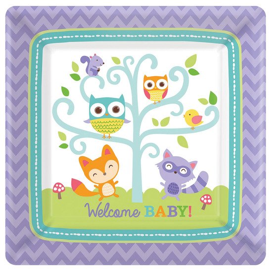 8 assiettes en carton welcome little one