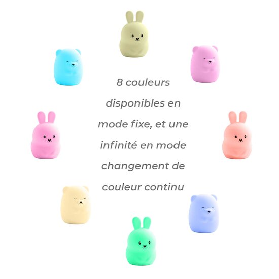 Veilleuse en silicone Lapin  de Maïka Veilleuse en silicone Lapin  de Maïka