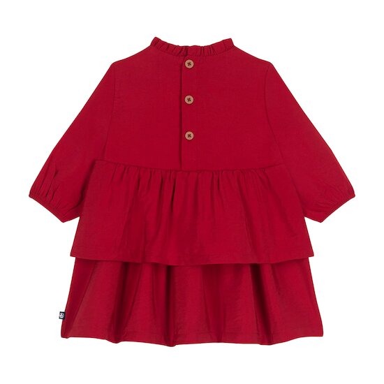 Robe manches longues Rouge Aurora  de Petit Bateau Robe manches longues Rouge Aurora  de Petit Bateau