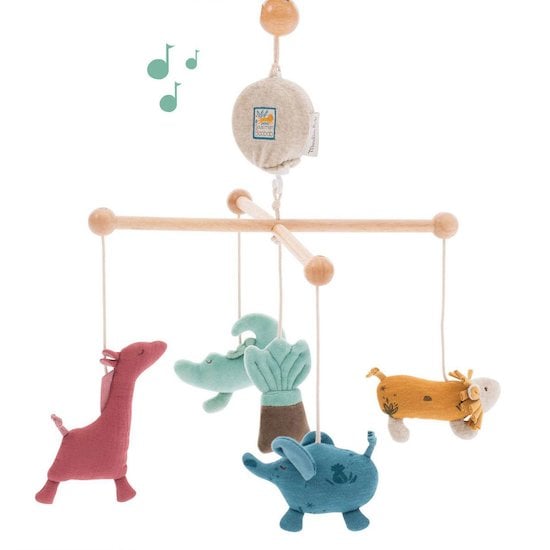 Sous mon baobab mobile musical croisillon Multicolore  de Moulin Roty