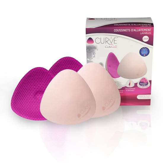 4 coussinets d'allaitement Curve lavable jour essentiel   de CURVE by Cache Coeur