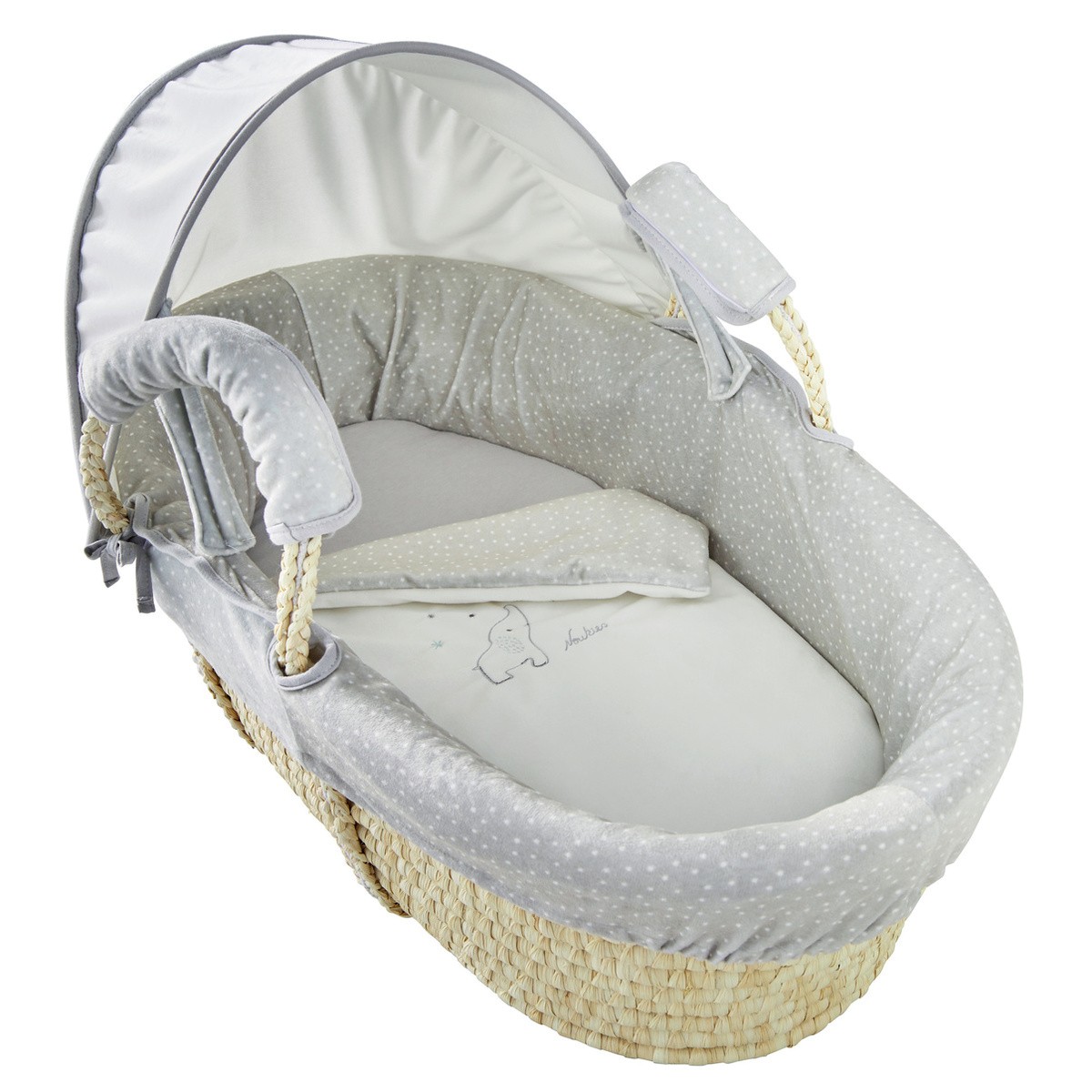 Anna Milo Couffin Veloudoux Gris De Noukies Couffins Aubert