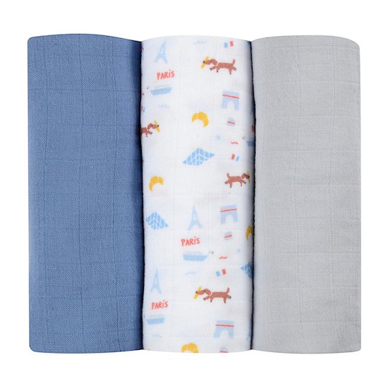 Lot de 3 langes bio Paris  de Béaba