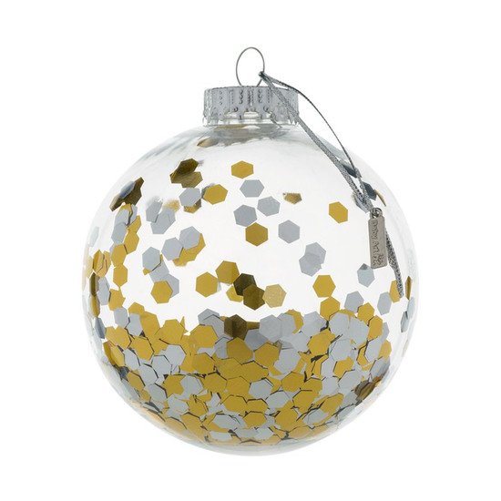 Boule de Noël empreinte Confetti  Transparent   de Baby Art