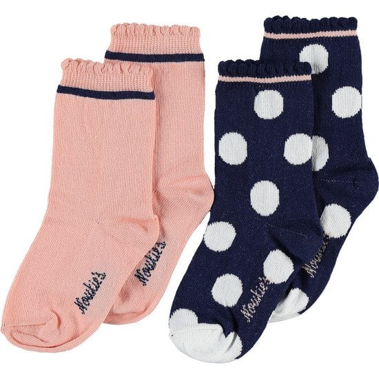 Lot de 2 paires de chaussettes Fille Collection City Rose/bleu 20 de Noukies