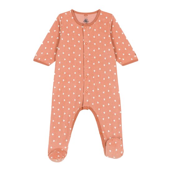 Pyjama bébé imprimé en velours Sienna/marshmallow 1 mois de Petit Bateau