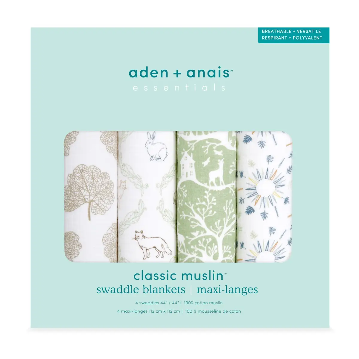 Lot de 4 MaxiLanges Mousseline Harmony de aden + anais essentials