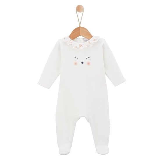 Petit Cocon Pyjama velours Blanc  de P'tit bisou