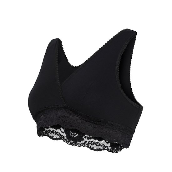 Brassière d'allaitement cache-cœur coton bio Noir XL de Carriwell