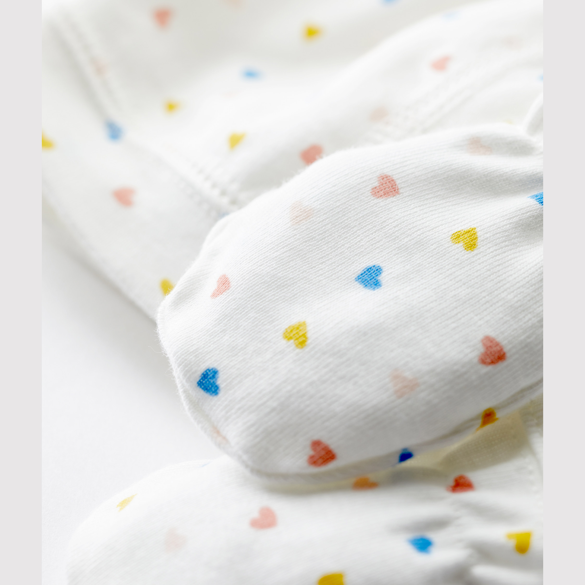 Lot Bonnet Moufles en coton bio Marshmallow de Petit Bateau