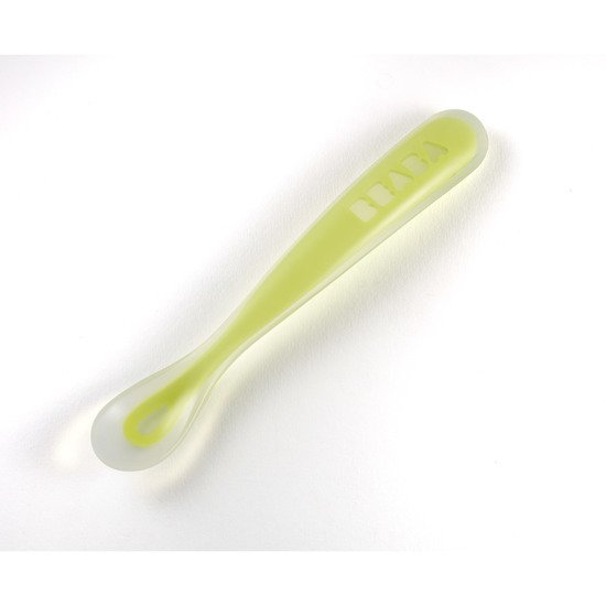 Cuillère 1er repas silicone Néon  de Béaba