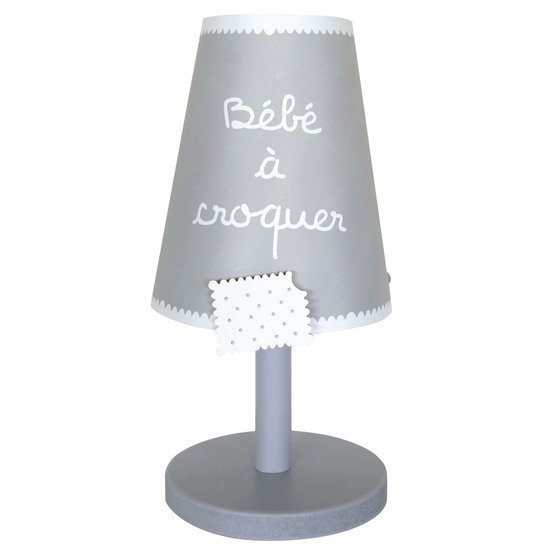 Lampe à poser 35x15 Bébé à croquer gris  de Titoutam