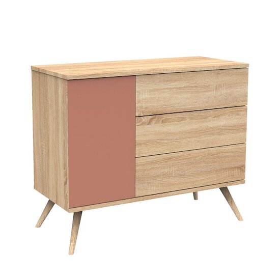 Seventies Commode Chêne doré Terracotta  de Sauthon Baby's Sweet Home Seventies Commode Chêne doré Terracotta  de Sauthon Baby's Sweet Home