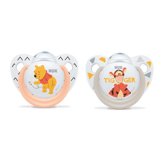 Lot de 2 sucettes Winnie l'Ourson Winnie T2 de Nuk