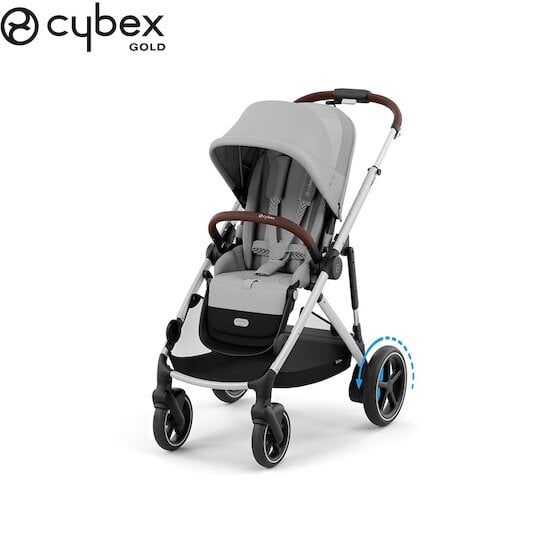 Poussette e-Gazelle S + Panier shopping Châssis Silver - Stone grey  de CYBEX Poussette e-Gazelle S + Panier shopping Châssis Silver - Stone grey  de CYBEX