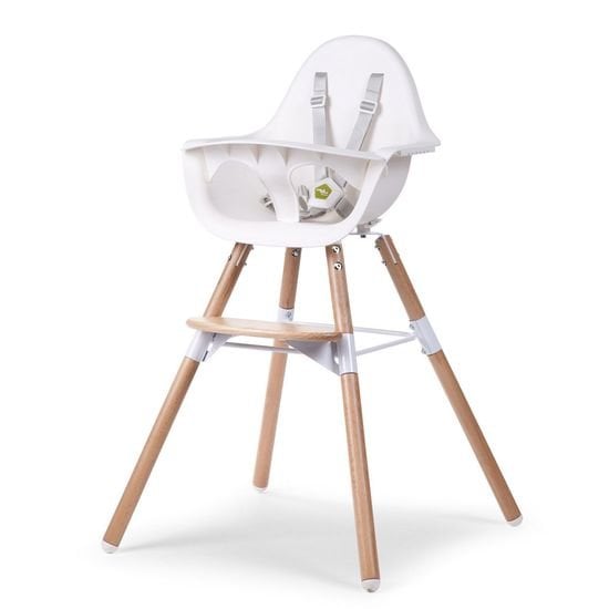 Chaise haute Evolu 2 + arceau Naturel/Blanc de Childhome, Chaises hautes  évolutives : Aubert