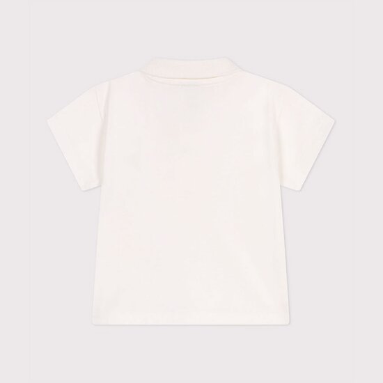 Polo bébé en coton manches courtes uni Blanc Marshmallow  de Petit Bateau