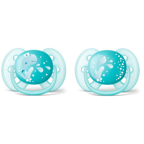 Lot de 2 sucettes peach douce Garçon 6-18 mois de Philips AVENT