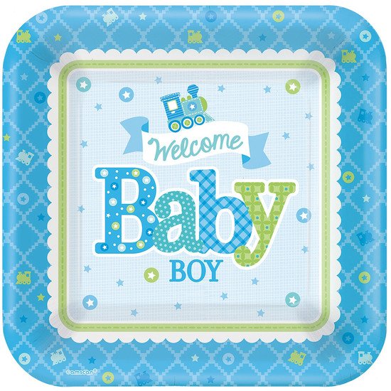 8 assiettes en carton welcome little one