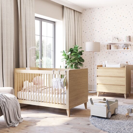 Chambre Muve : Lit évolutif bébé 70x140 + Commode   de Vox