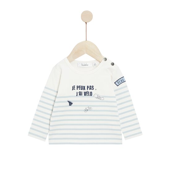 Bleu Château Tee-shirt manche longues Stripe Freedom 36 mois de Marèse