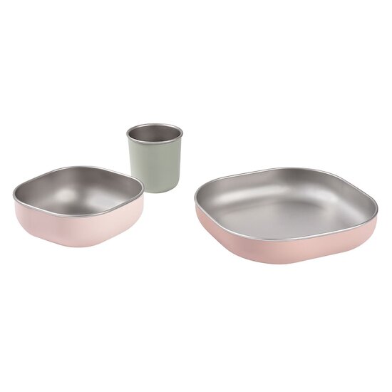 Coffret repas Inox Barbe à papa  de Béaba Coffret repas Inox Barbe à papa  de Béaba