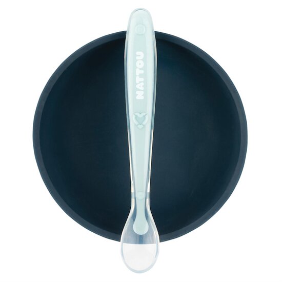 Coffret repas Bol +  Cuillère Marine/Bleu Clair  de Nattou